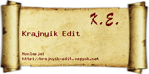 Krajnyik Edit névjegykártya